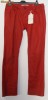 Pantaloni ZARA, imitatie piele, rosu-caramiziu. Marimea 44 in talie.Pret 79,90 lei.