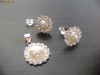 SET BIJUTERII ARGINT MODEL FLOARE PERLA CRISTALE SWAROVSKI