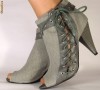 Botine dama/dame/femei gri decupate (cod K23-7)
