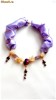Colier pietre pretioase si semipretioase de Agata crackle fucsia cu mov inchis ( Piatra Magica), Ametist,Citrin,Jade - Colier Handmade Unicat.