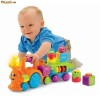 Tren muzical Stack`n Surprise Fisher Price cuburi