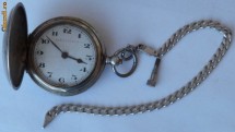Ceas de buzunar , de argint , secol 19 , cu cheita , Regulateur foto