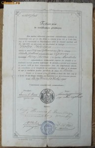 Testimoniu de calificatiune preoteasca , 1911 , semnatura episcopului foto