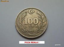 100 LIRE TURCIA  din 1987 foto