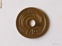 MONEDA JAPONIA PLACATA CU AUR 24 K foto