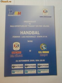 Program meci handbal feminin Oltchim-Rulmentul Brasov 21.10.2009 foto