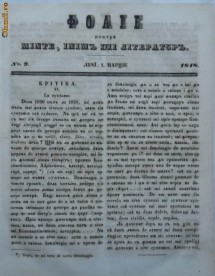 Foaie pentru minte , inima si literatura , nr. 9 , 1848