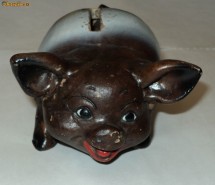 Pusculita veche din teracota  Purcelus -  bibelou vechi de colectie