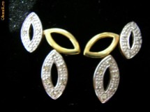 Cercei din aur cu diamante naturale 0,10 ct, deosebiti
