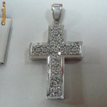 PANDATIV/CRUCE  din aur de 18 kt CU DIAMANTE NATURALE !! foto