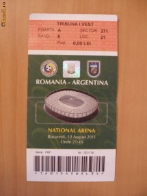 INVITATIE INAUGURARE NATIONAL ARENA - MECI FOTBAL ROMANIA - FRANTA foto