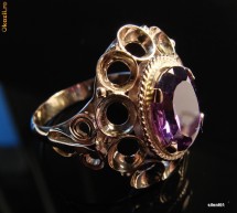 inel aur 14K rusesc cu alexandrite alexandrit foto