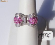Inel designer aur 14K, 4.3g, montura funda cu 1.22ct BRILIANTE si RUBINE foto