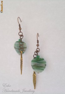 Cercei Handmade - Indian Charm - Feather (cer00011) foto