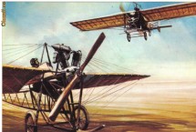 Carte postala ilustrata AVIATIE -  Avioanul monoplan Libelle a lui Takacs Bela (1909)