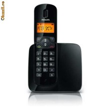 Telefon fara fir DECT Philips CD1801B/53, Agenda 50 contacte, Afisare Alb/Negru, Negru - NOU foto