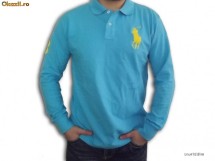 Tricou Ralph Lauren- maneca lunga- turcoaz XXL