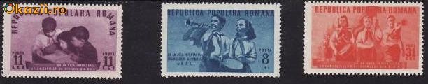 Romania 1950 - Pionieri 3v.,neuzata foto mare