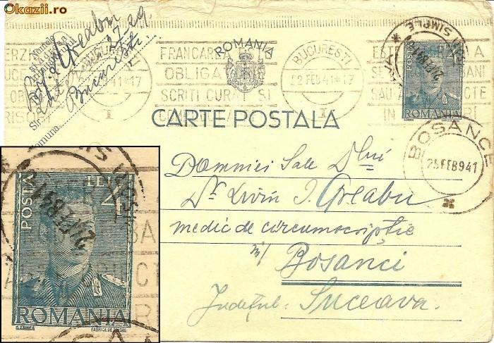 Romania 2 CP Mihai x 2 varietati diferite nementionate foto mare