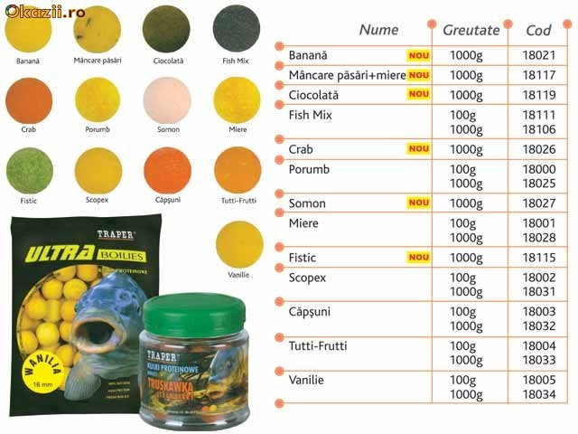 Boiles profesional Traper cu diametru 16mm-  1kg foto mare