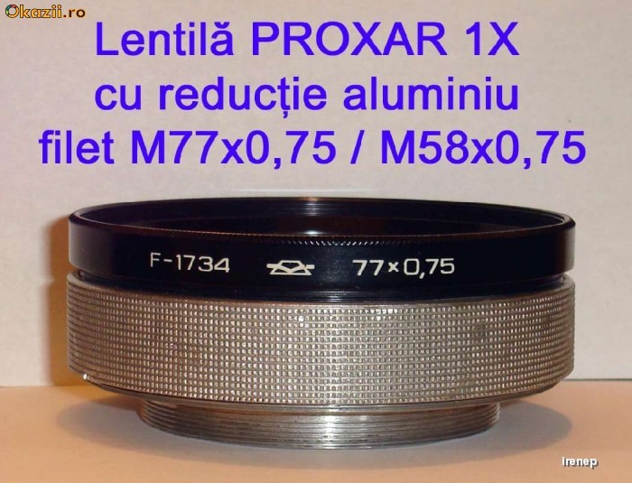 Lentila PROXAR 1X M77x0,75+reductie filet foto mare