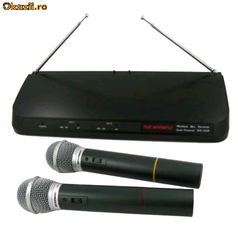 MICROFON WIRELESS VHF 2 CANALE WR202R SEKAKU [MIK0070] foto mare
