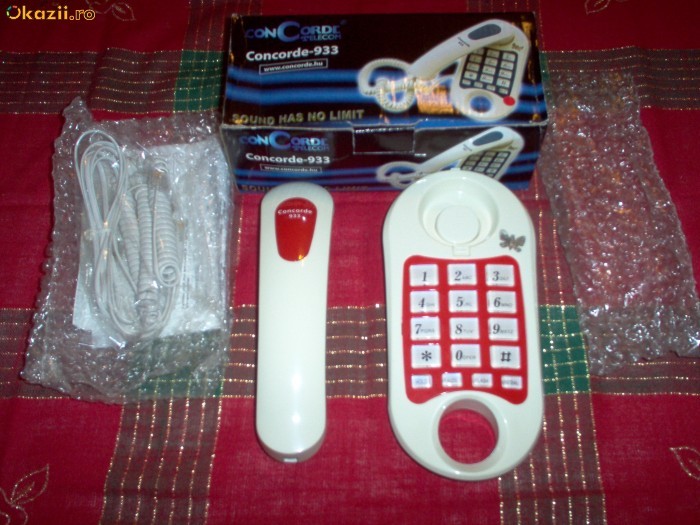 VAND TELEFON FIX CU FIR "CONCORDE-933"NOU IN CUTIE foto mare