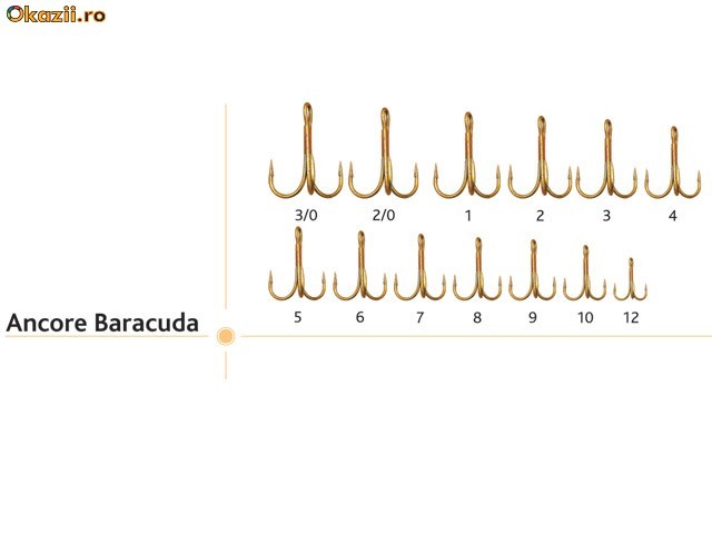 Set 50 ancore #4 ,#6,#8,#10 si #12 Baracuda foto mare