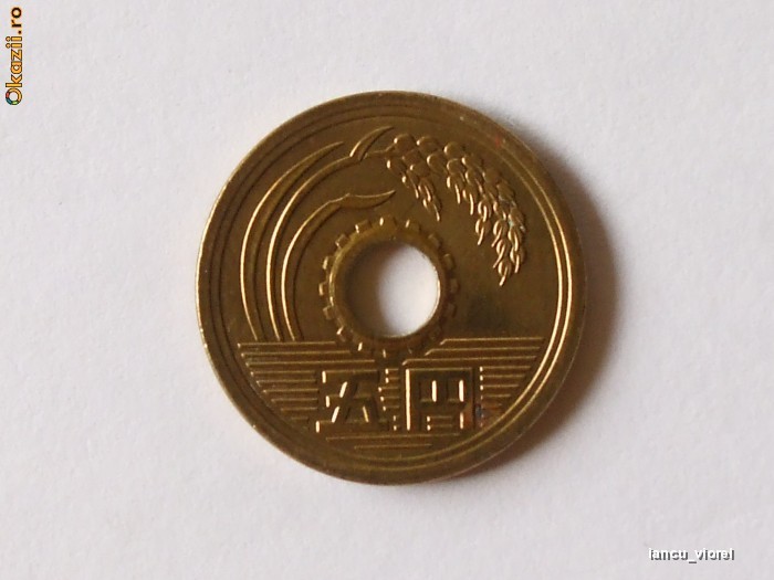 MONEDA JAPONIA PLACATA CU AUR 24 K foto mare