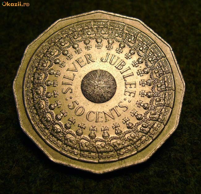brosa hand-made din moneda australia jubileul de argint foto mare