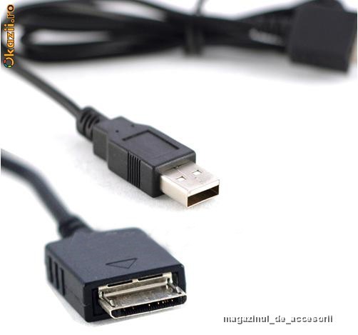 Cablu de date USB MP3 MP4 Sony Walkman NWZ-S736F NWZ-S738F NWZ-S739F NW-S639FK NWZ-S636FK NWZ-S740 NW-A847 NW-S638FK S545 NWZ-X1060 NWZ-A726 NWZ-A728 foto mare