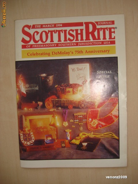 SCOTTISH RITE - MARCH 1994 THE JOURNAL OF FREEMASONRY SOUTHERN JURISDICTION USA foto mare