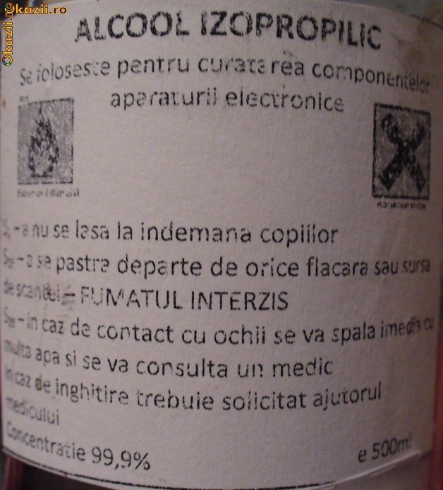 Alcool Izopropilic 0,5 litri la 19 lei foto mare
