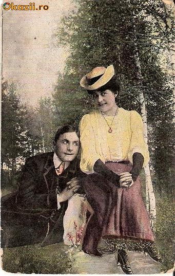 T FOTO 22 Romantica -Indragostiti - circulata in 1909 , catre Strul Rozenburghi, pentru Rasela Rozenburghi, de la Rofer Solomonovici? foto mare