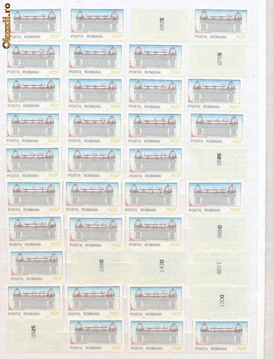 RFL 1995 ROMANIA lot de 40 timbre rare de automat neuzate foto mare