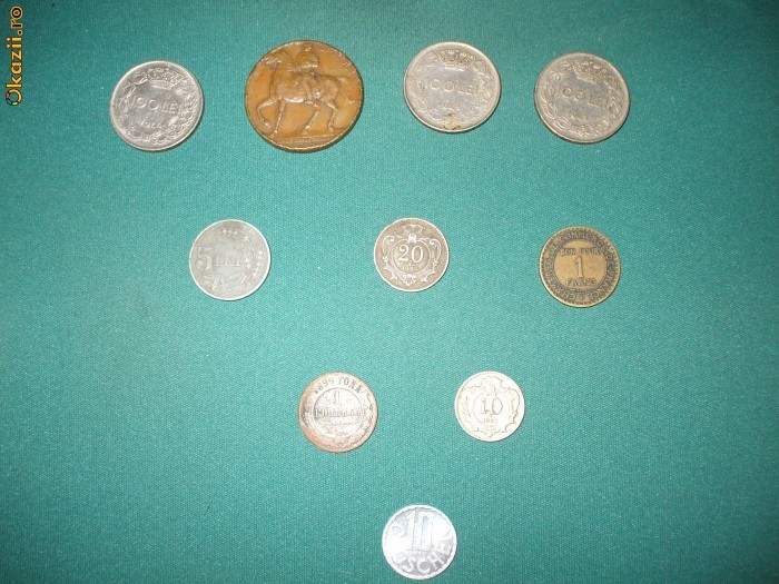 lot de 9 monede romanesti si straine foto mare