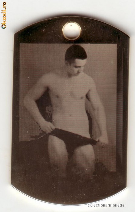 Pandativ metalic dog tag cu text si imagine gravate la comanda foto mare