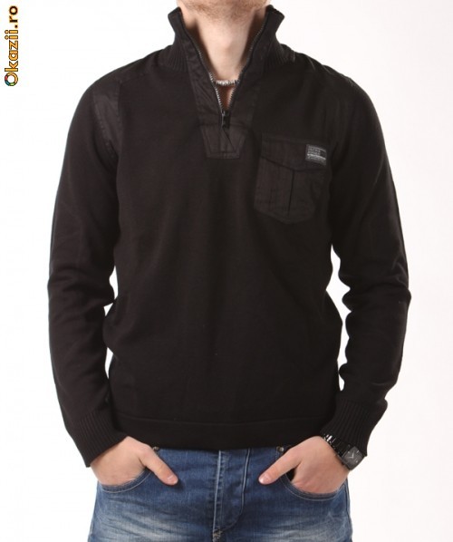 Pulover Jack&Jones Saw Turtle Zip black [Cod: TZPJ035] foto mare
