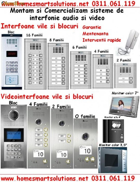 Montam/Comercializam interfoane si videointerfoane pentru vile si blocuri foto mare