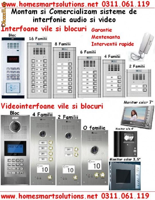 Interfoane si Videointerfoane pentru case si blocuri,Garantie/Montaj/Mentenanta foto mare