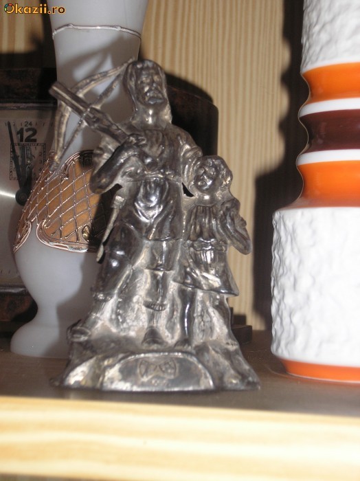 Statueta antimoniu Wilhelm Tell. foto mare