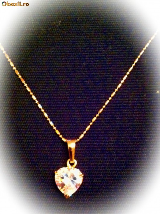 SUPEROFERTA-Lantisor si pandantiv aur filled, SWEET HEART foto mare