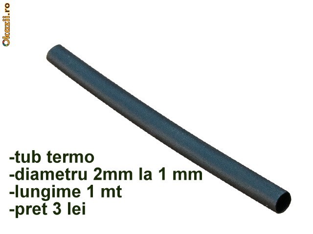 Tub termocontractabil pentru monturi / 1mt -  3lei -  culoare negru foto mare