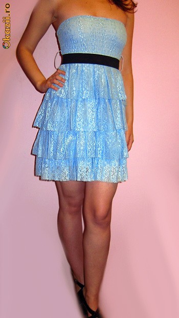 REZERVAT Rochie din dantela bleu S/M foto mare