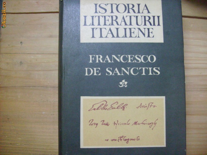De Sanctis-istoria literaturii italiene foto mare