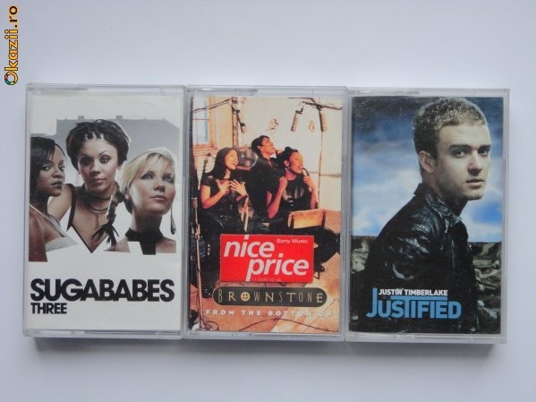 Lot de 3 casete audio super-calitate, muzica pop straina (Sugababes, Brownstone, Justin Timberlake) foto mare