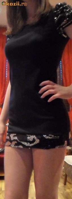 rochie neagra club seara masura s (nu zara mango bershka asos) foto mare