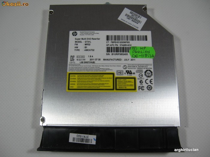 Unitate optica laptop DVD-RW SATAGT31L 183 HP Pavilion G6-1185es foto mare