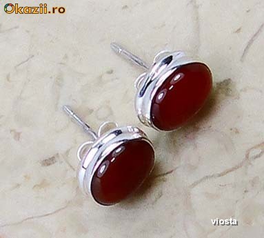 CERCEI ARGINT 925-CARNELIAN foto mare