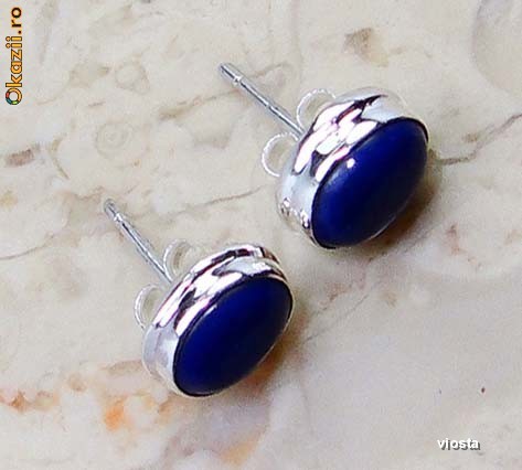 CERCEI ARGINT 925-LAPIS LAZULI-PROMOTIE DE PRIMAVARA foto mare
